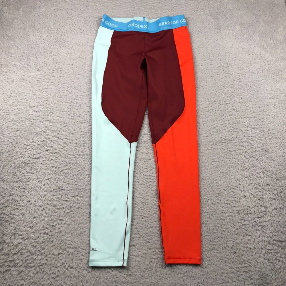 Cotopaxi Haraka Tight Womens S Aqua Brick Coloblock Pull On Performance Leggings